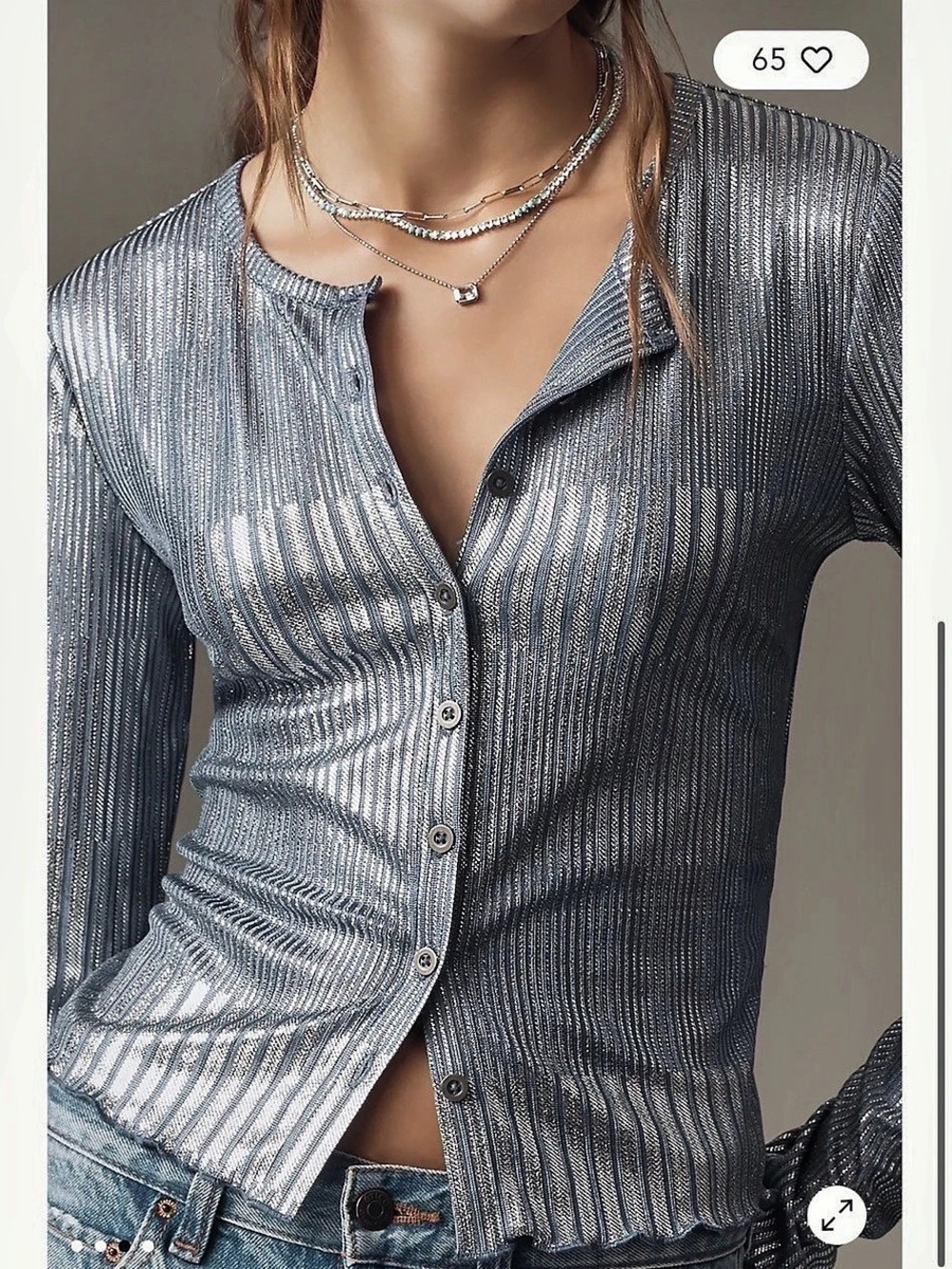 The Andie Shimmer Ribbed Cardigan